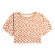 Roxy Γυναικεία κοντομάνικη μπλούζα Power Check - Crop Oversized T-Shirt